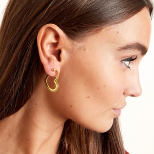 Earrings twisted heart Gold Color Stainless Steel h5 Picture3